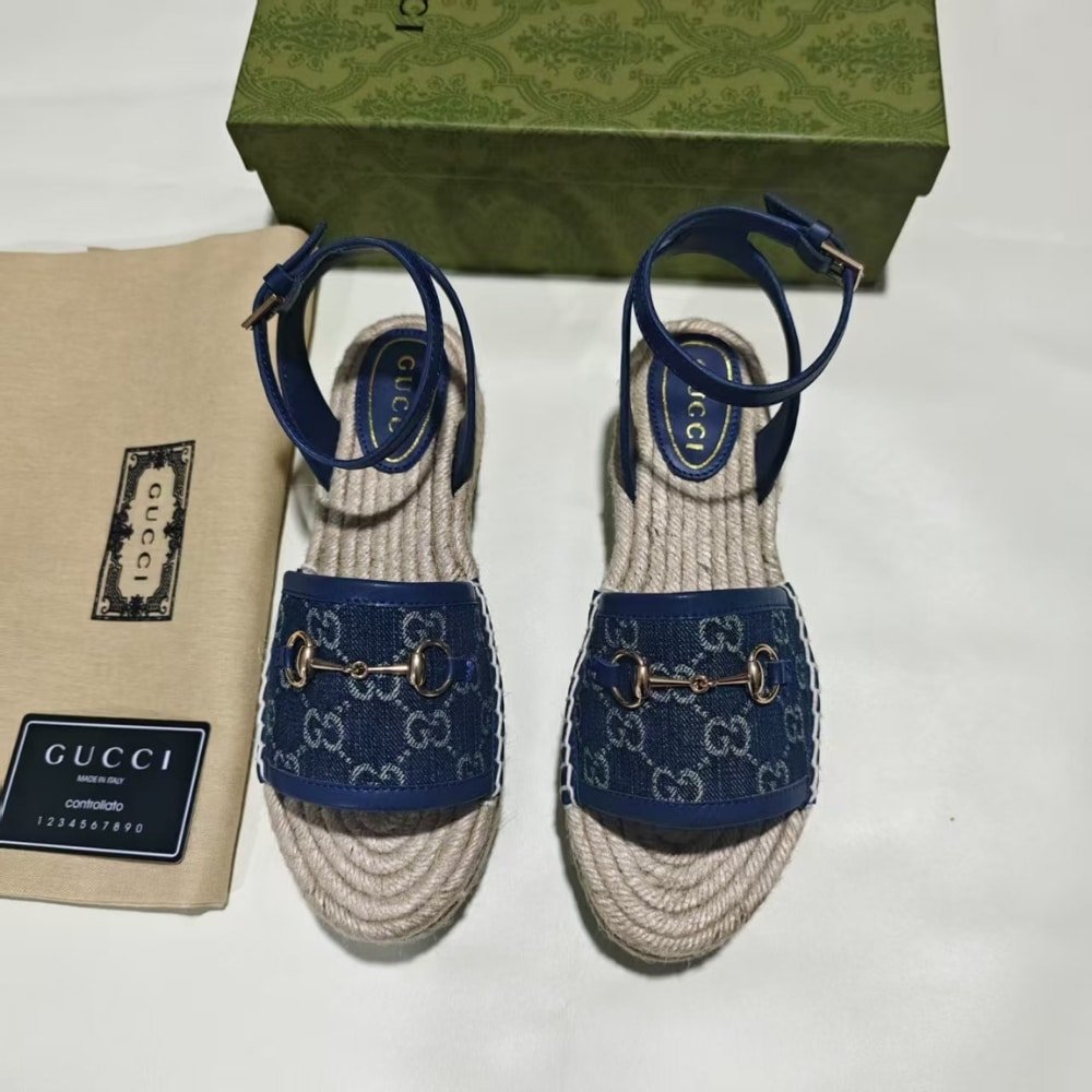 Gvc*1 Women’s Flatform Espadrille With Horsebit Dark Blue 817228 Fad9U 4246