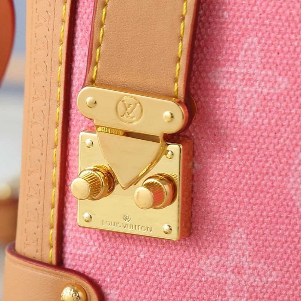 L0vis Vvtt0n Side Trunk MM Monogram Origine Rose Ruban 23Cm