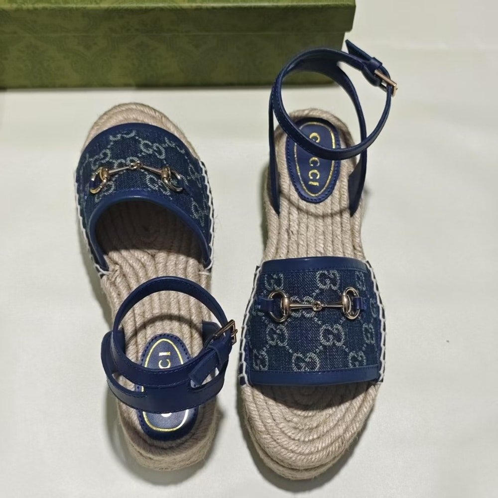 Gvc*1 Women’s Flatform Espadrille With Horsebit Dark Blue 817228 Fad9U 4246