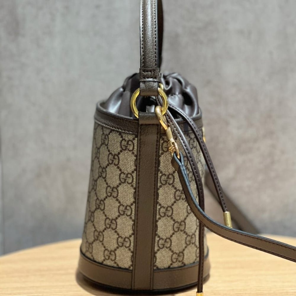 Gvc*1 Ophidia Mini Bucket Bag Beige And Ebony 20Cm 760199 9Aad9 8341