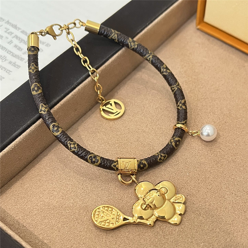 L0vis Vvtt0n Vivienne On The Court Bracelet Monogram Brown M8087Z