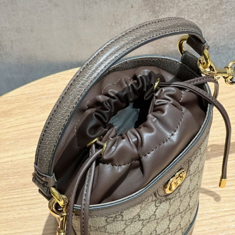 Gvc*1 Ophidia Mini Bucket Bag Beige And Ebony 20Cm 760199 9Aad9 8341
