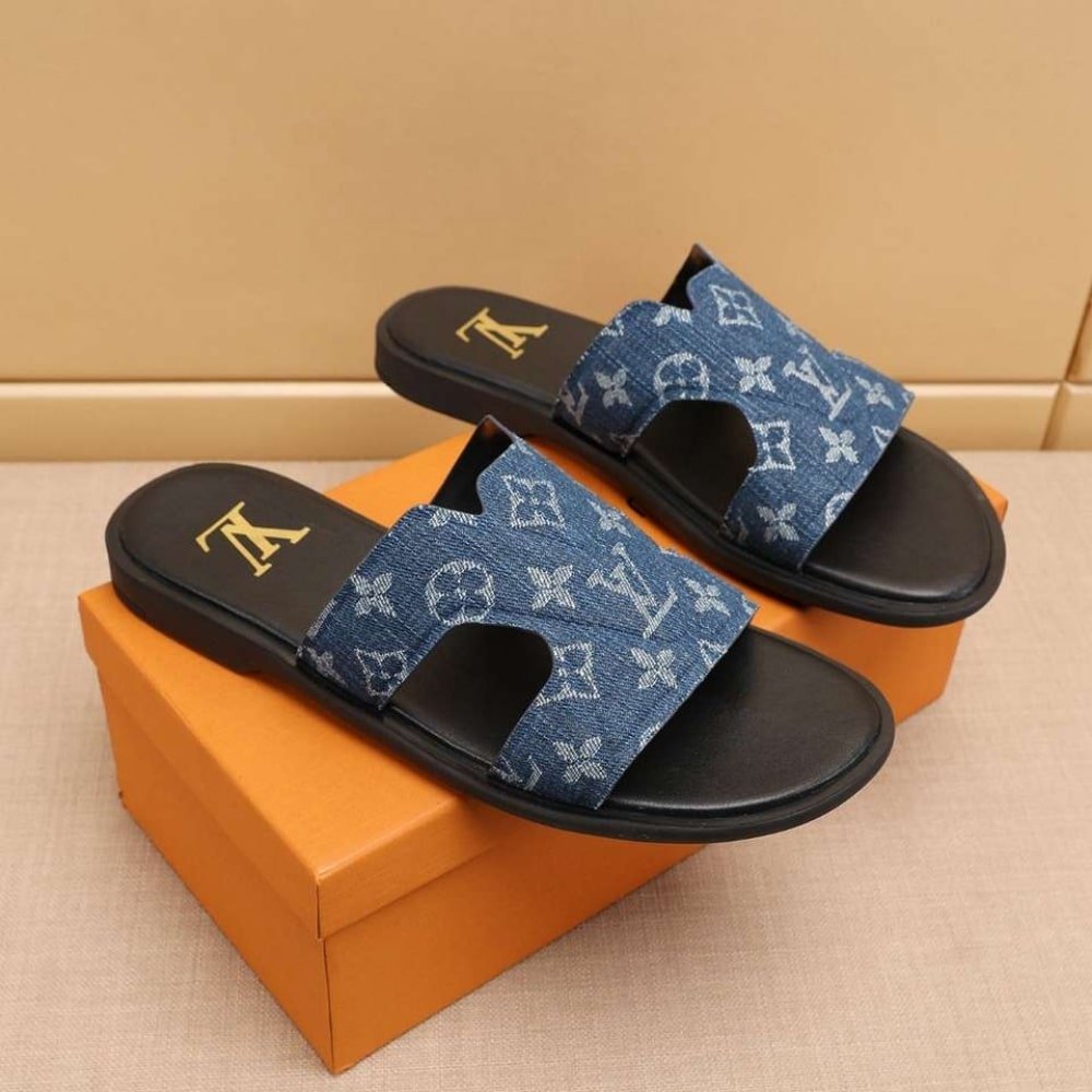L0vis Vvtt0n Oasis Mule Monogram Denim Blue 1Ac69R