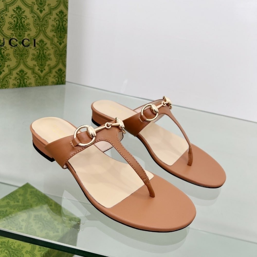 Gvc*1 Women’s Thong Sandal With Horsebit Light Brown ‎816590 C9D00 2712
