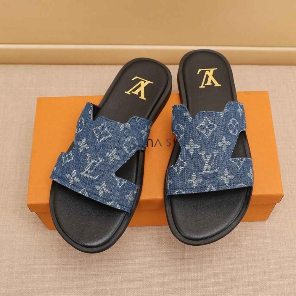 L0vis Vvtt0n Oasis Mule Monogram Denim Blue 1Ac69R