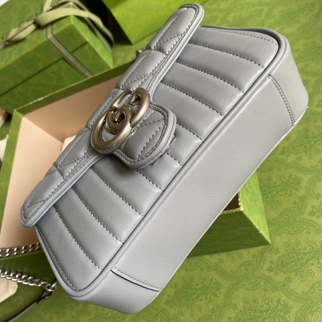 Gvc*1 Gg Marmont Mini Shoulder Bag Grey 22Cm 446744 Um8An 1711