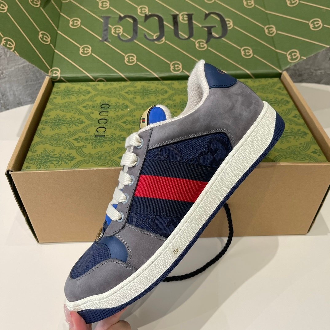 Gvc*1 GG Screener Sneaker Grey Suede 576223 FAA3T 4551