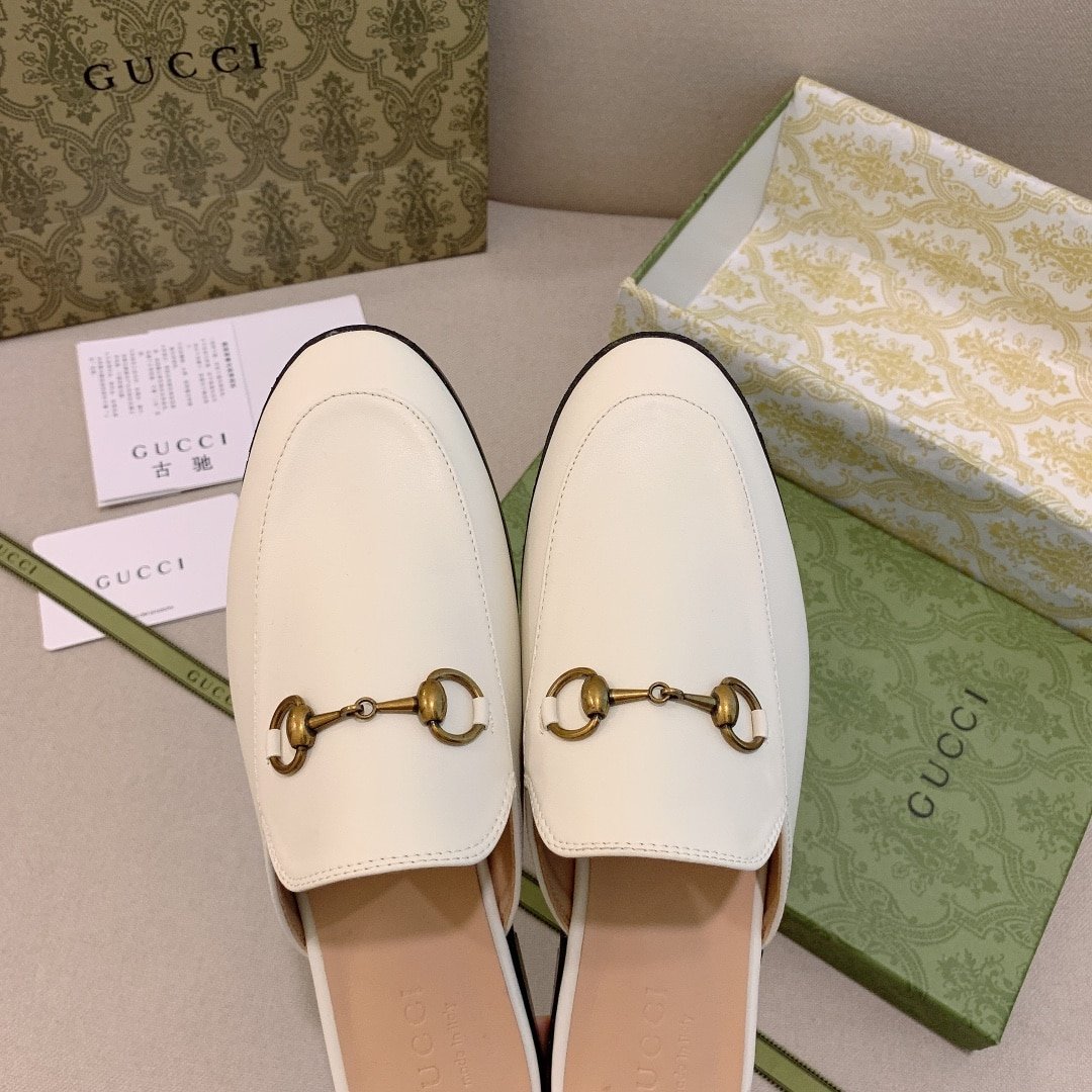 Gvc*1 Princetown Leather Slipper White 423513 C9D00 9022
