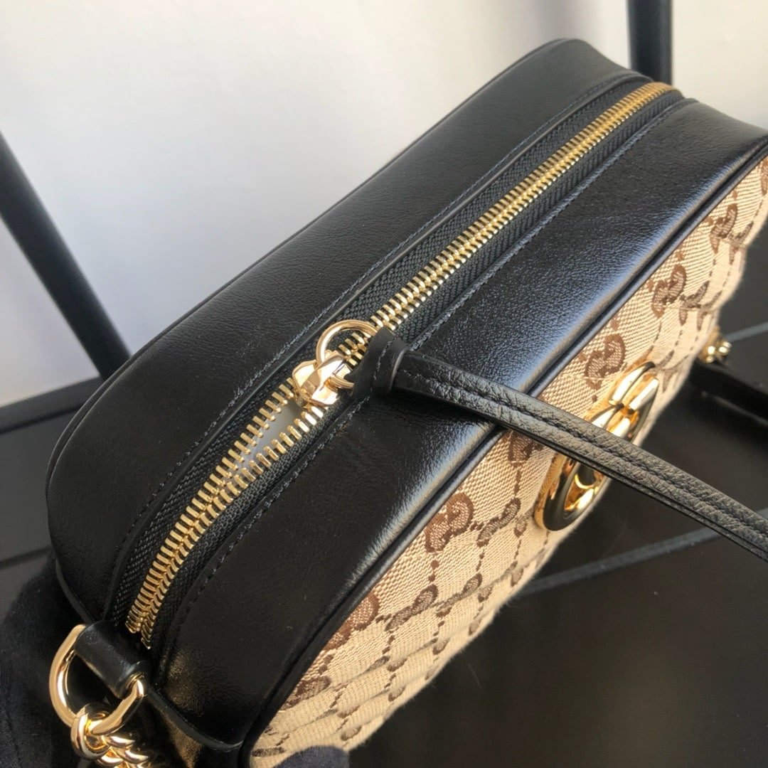 Gvc*1 Gg Marmont Small Shoulder Bag Beige Ebony 24Cm 447632 Hvkeg 9772
