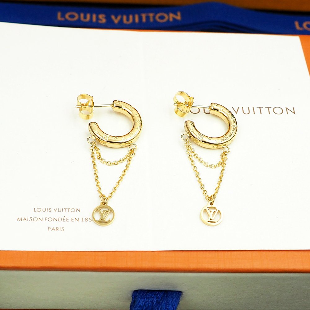 L0vis Vvtt0n Nanogram Mini Hoop Earrings Gold M00572