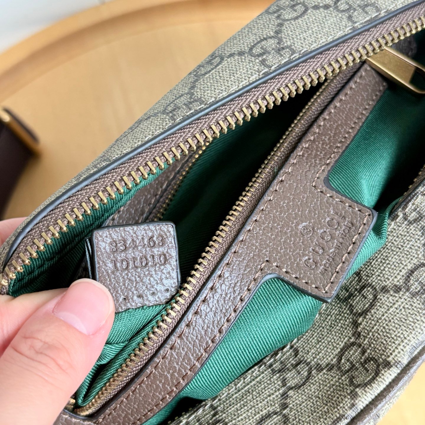 Gvc*1 Ophidia Medium Crossbody Bag Beige And Dark Brown 28Cm 834468 Faeof 9745