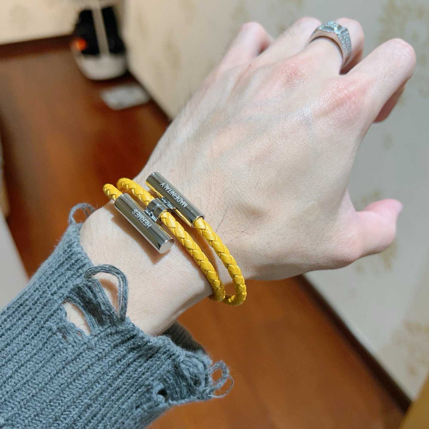 H**me5 Tournis Tresse Bracelet Yellow H068406Fp9Ot3