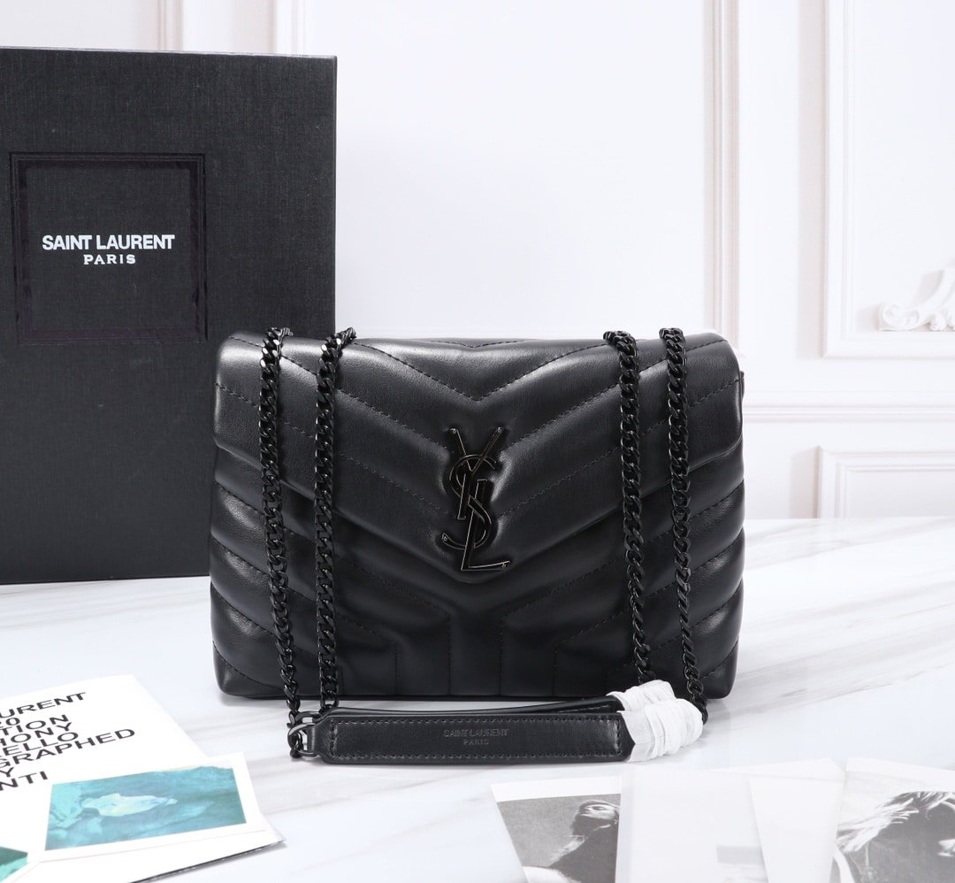 Sa1nt Lau*nt Loulou Small Chain Bag In Matelassé Y Black Noir 23Cm 494699Dv7281000
