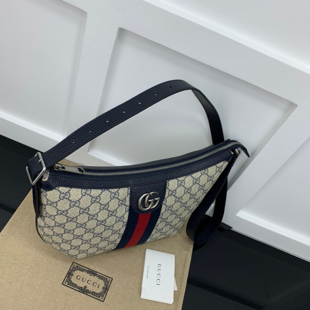 Gvc*1 Ophidia Small Shoulder Navy Blue Bag 598125 2Zgmn 4076