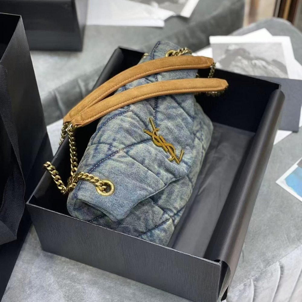 [S*per Vip 1:1] Sa1nt Lau*nt Puffer Toy In Denim 28Cm 7593372Pt674575