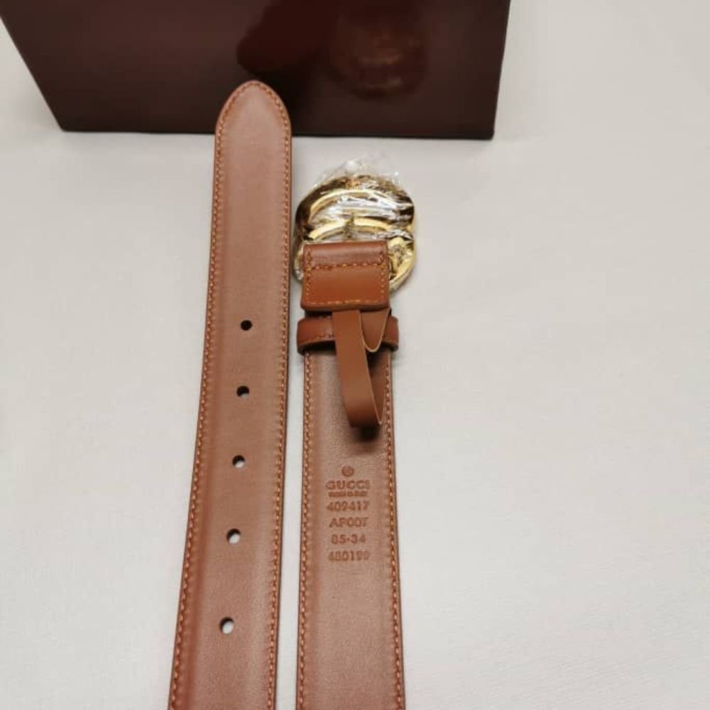 Gvc*1 Gg Marmont Thin Belt Orange Leather