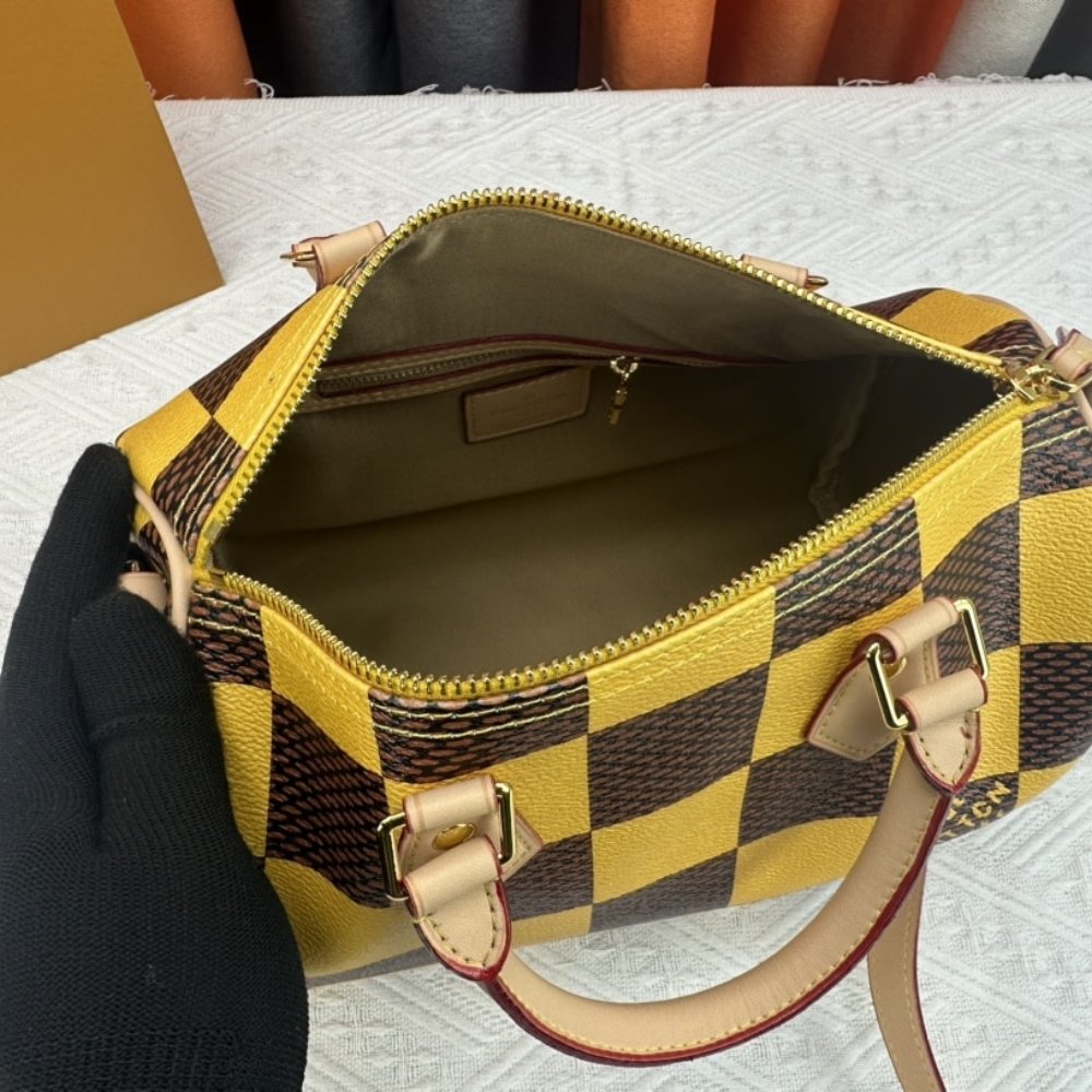 L0vis Vvtt0n Speedy Bandoulière 25 Damier Pop Yellow 25Cm N40584