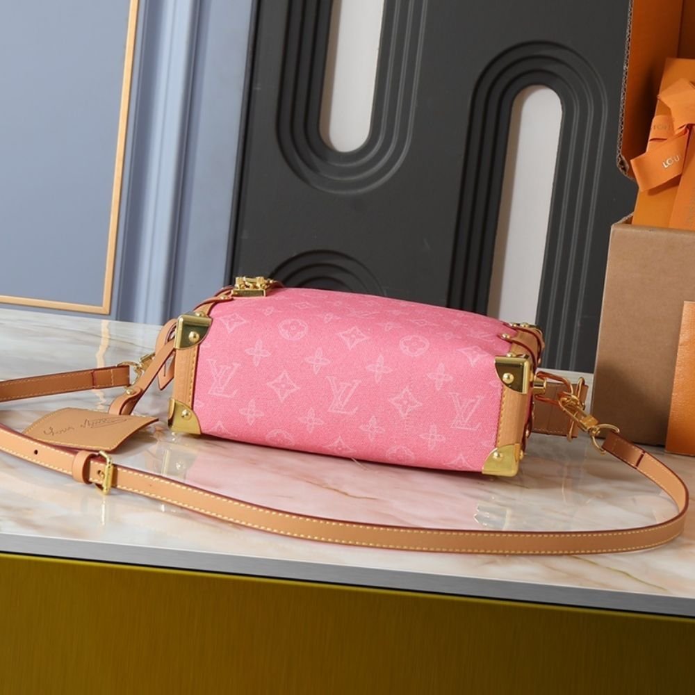 L0vis Vvtt0n Side Trunk MM Monogram Origine Rose Ruban 23Cm