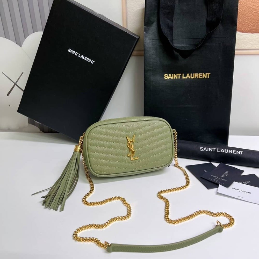 [S*per Vip 1:1] Sa1nt Lau*nt Mini Lou In Quilted Leather Green 19Cm 612579 1Gf01 3316