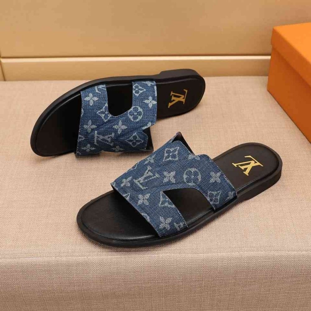 L0vis Vvtt0n Oasis Mule Monogram Denim Blue 1Ac69R