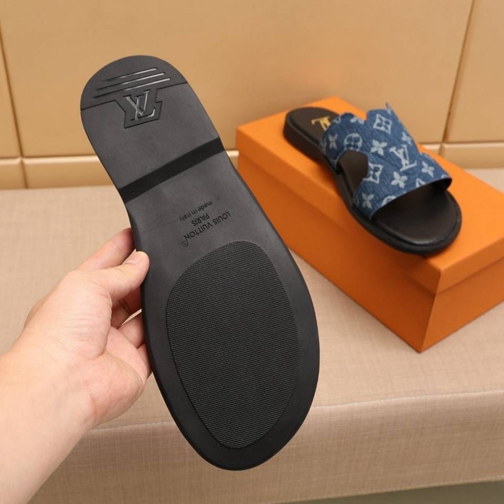 L0vis Vvtt0n Oasis Mule Monogram Denim Blue 1Ac69R