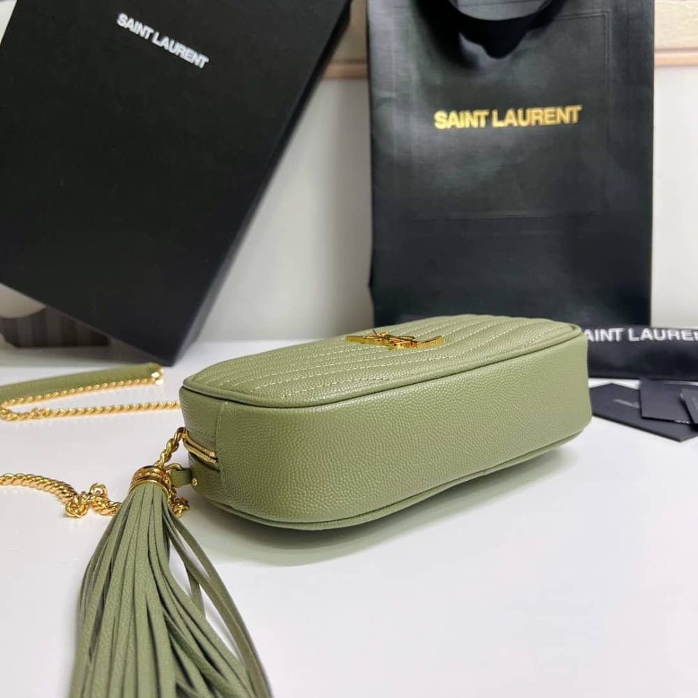 [S*per Vip 1:1] Sa1nt Lau*nt Mini Lou In Quilted Leather Green 19Cm 612579 1Gf01 3316