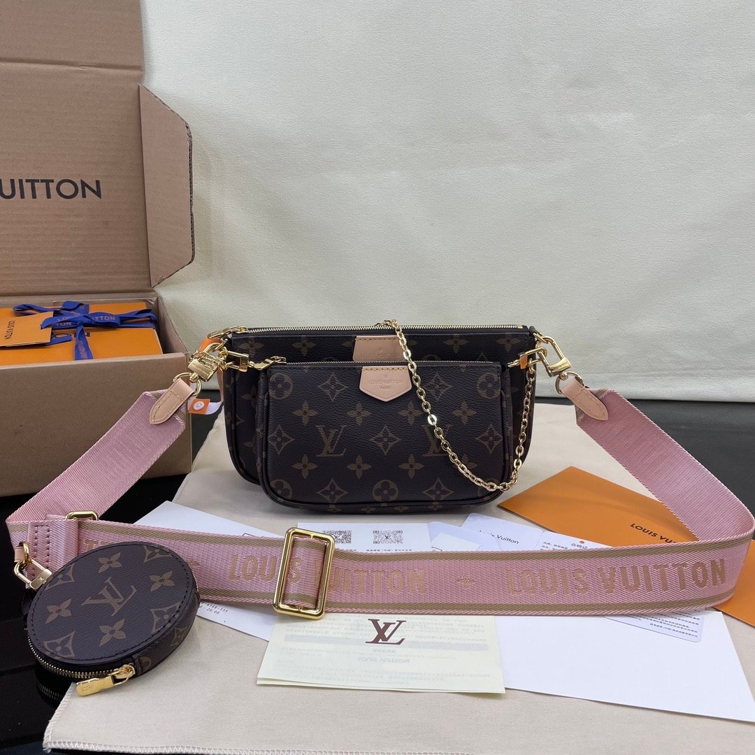 [S*per Vip 1:1] L0vis Vvtt0n Multi Pochette Accessoires Rose Clair 24Cm M44840