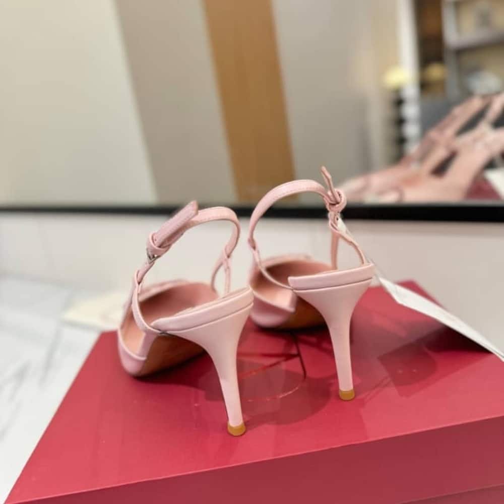 Va1e*ntin0 Garavani Vlogo Pointed Toe Slingback Pump Pink