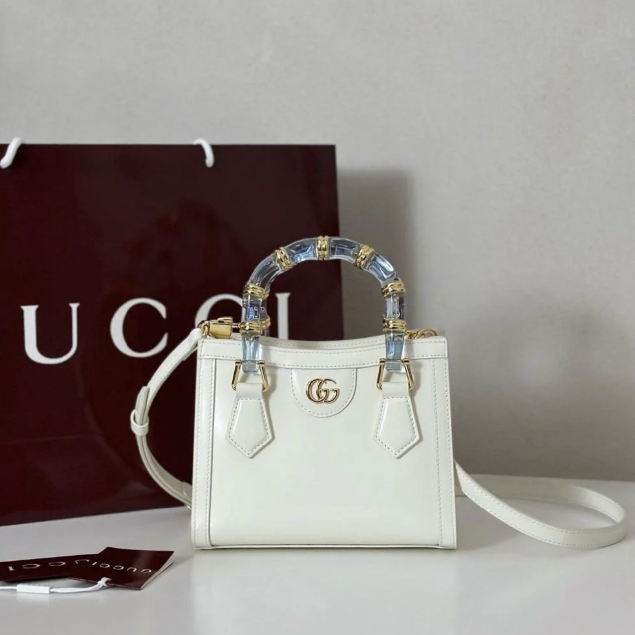 [S*per Vip 1:1] Gvc*1 Diana Mini Tote Bag White 20Cm 832936 Aaevs 9014