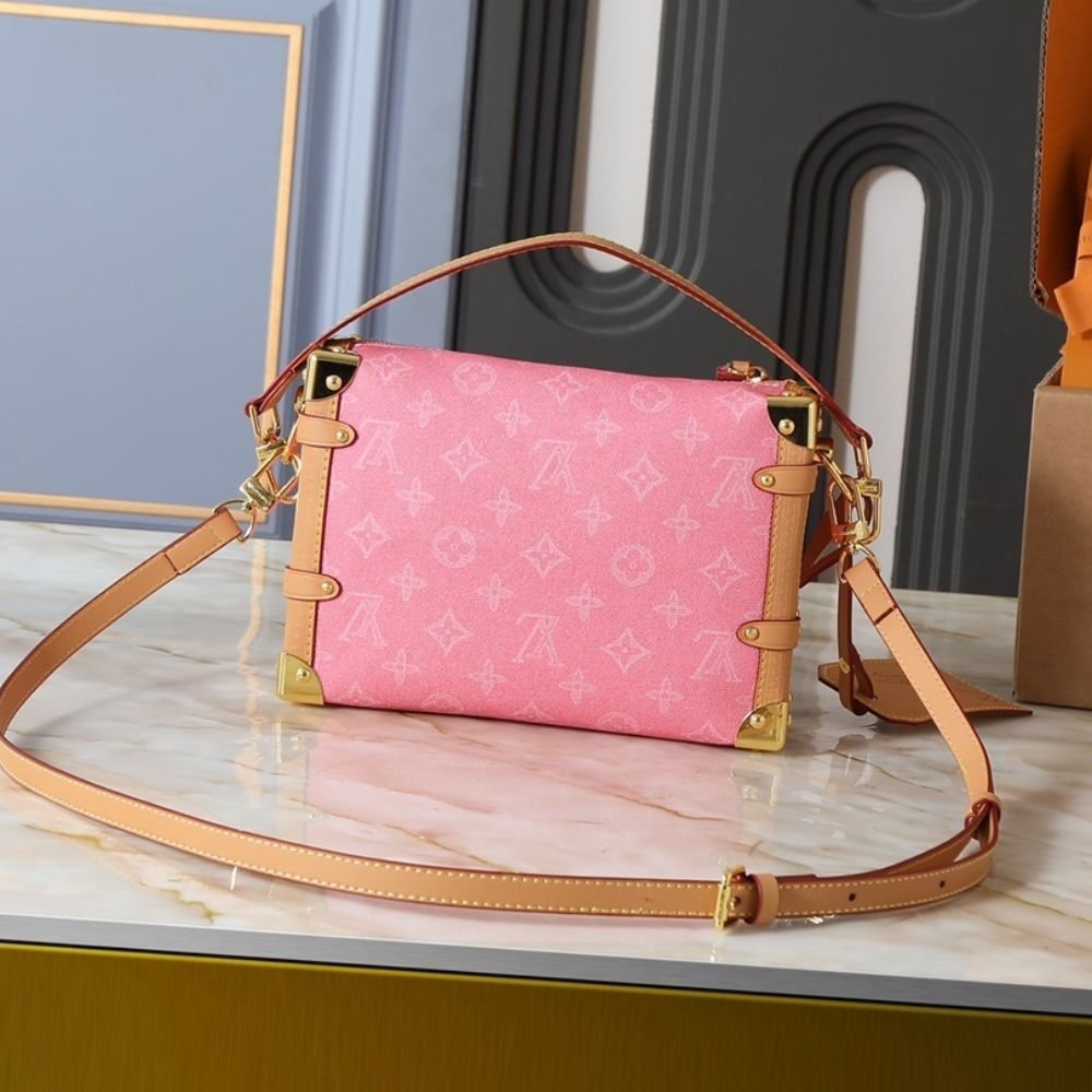 L0vis Vvtt0n Side Trunk MM Monogram Origine Rose Ruban 23Cm