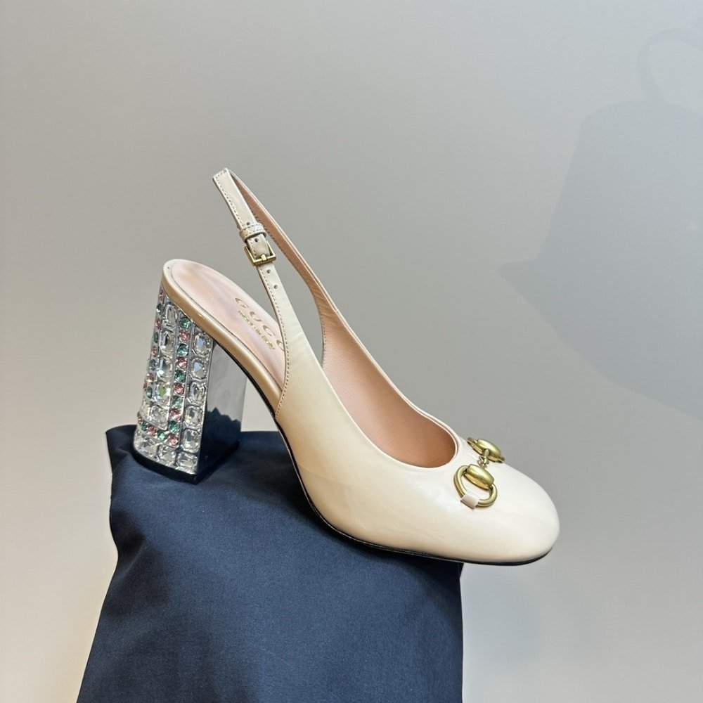 Gvc*1 Women’s Horsebit Pump With Crystals White 795984 Bnc00 9540