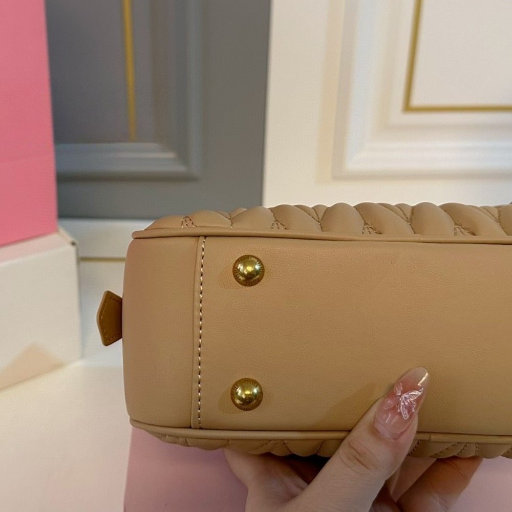 M1um1u Arcadie Matelassé Nappa Bag Caramel 23Cm 5Bb142 An88 F098L V Oon