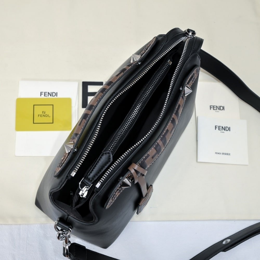 F**di Women By The Way Regular Leather Boston Bag Black 28Cm