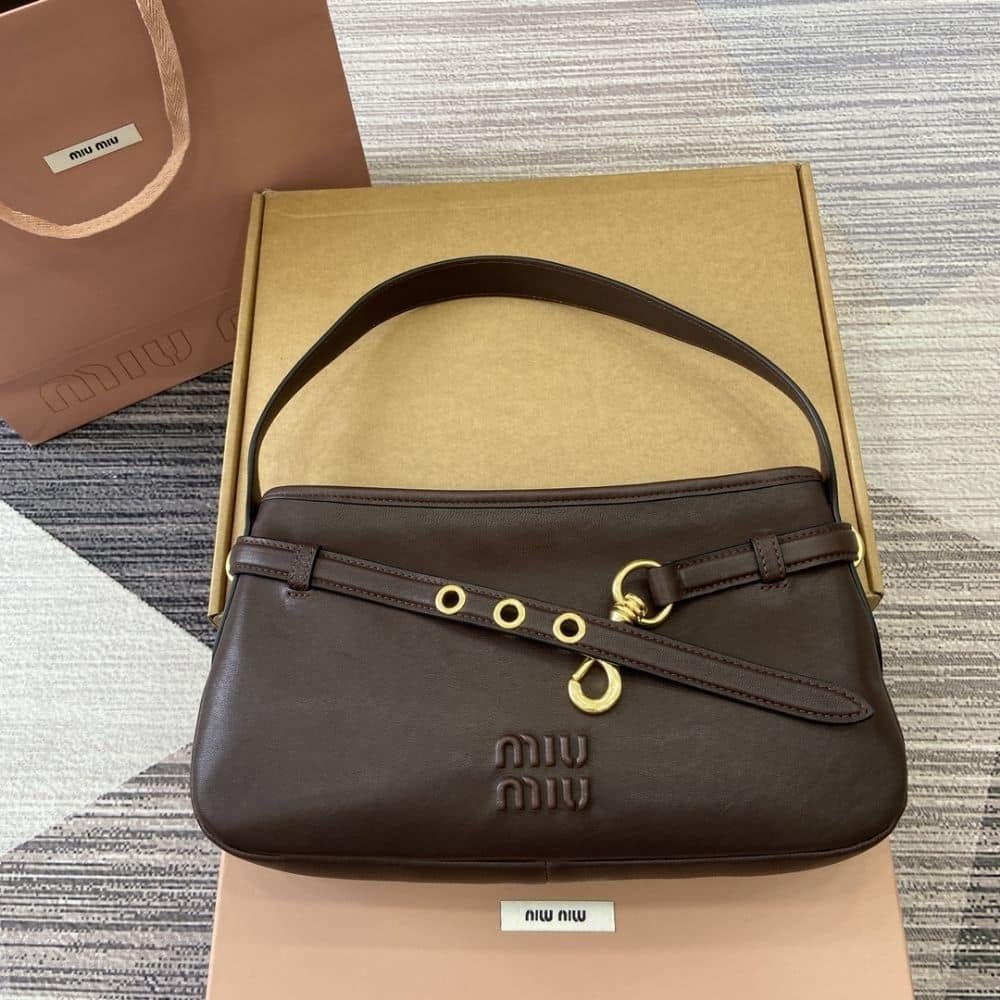 M1um1u Aventure Nappa Leather Bag Briarwood 33Cm 5Bc181 2Bbl F0Nbl V Ooo