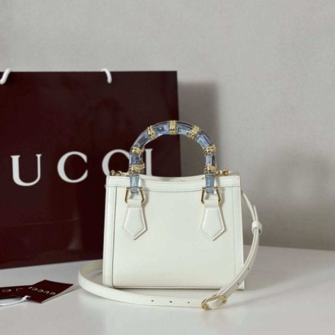 [S*per Vip 1:1] Gvc*1 Diana Mini Tote Bag White 20Cm 832936 Aaevs 9014