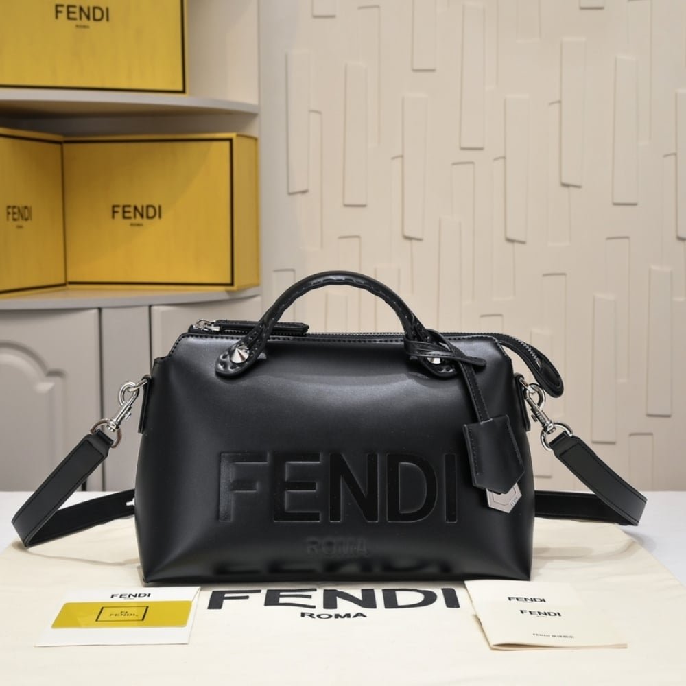 F**di By The Way Medium Tote And Shoulder Bag Black 28Cm