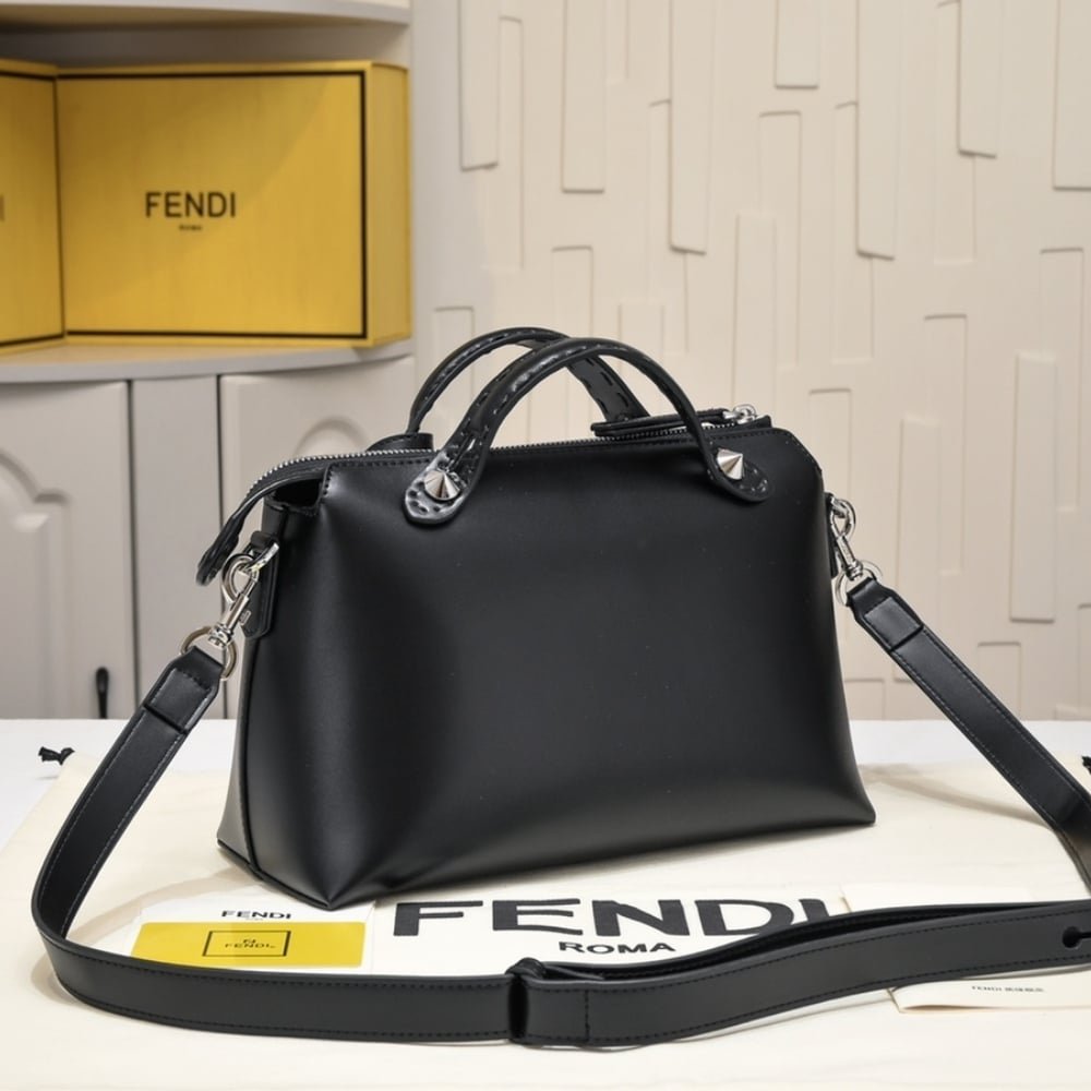 F**di By The Way Medium Tote And Shoulder Bag Black 28Cm