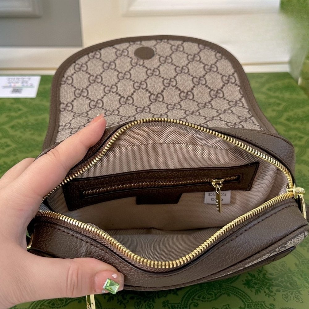 Gvc*1 Ophidia Mini Shoulder Bag Beige And Dark ‎19Cm 772239 Facuj 8745