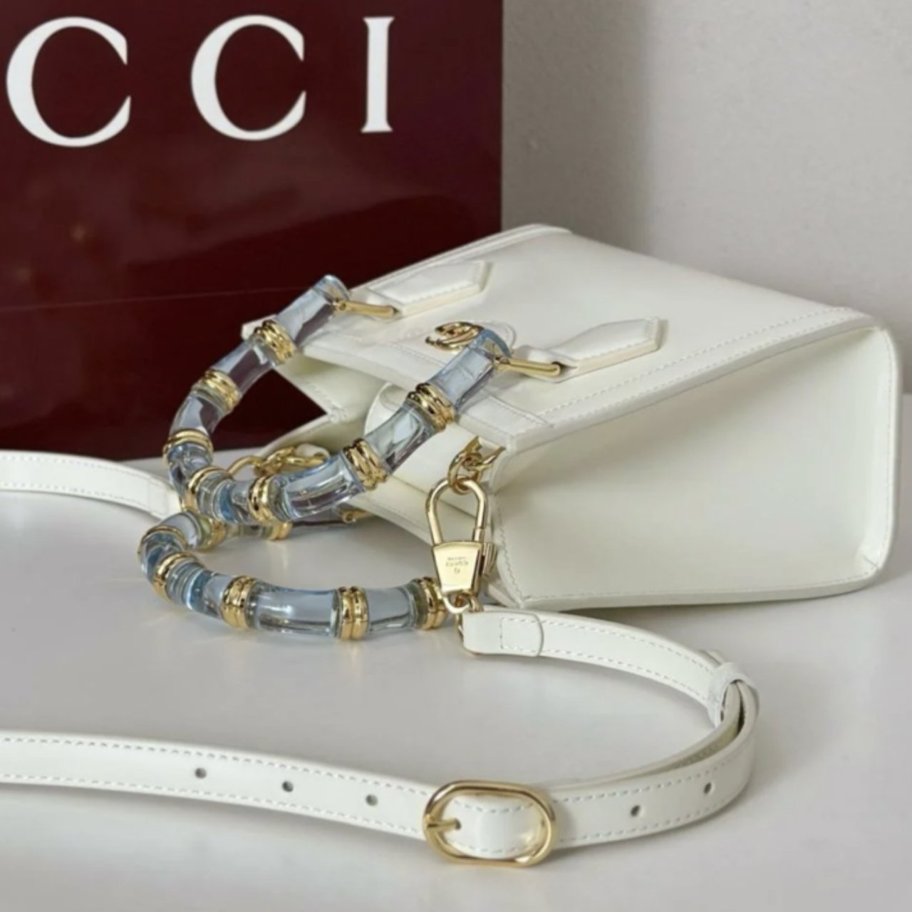 [S*per Vip 1:1] Gvc*1 Diana Mini Tote Bag White 20Cm 832936 Aaevs 9014