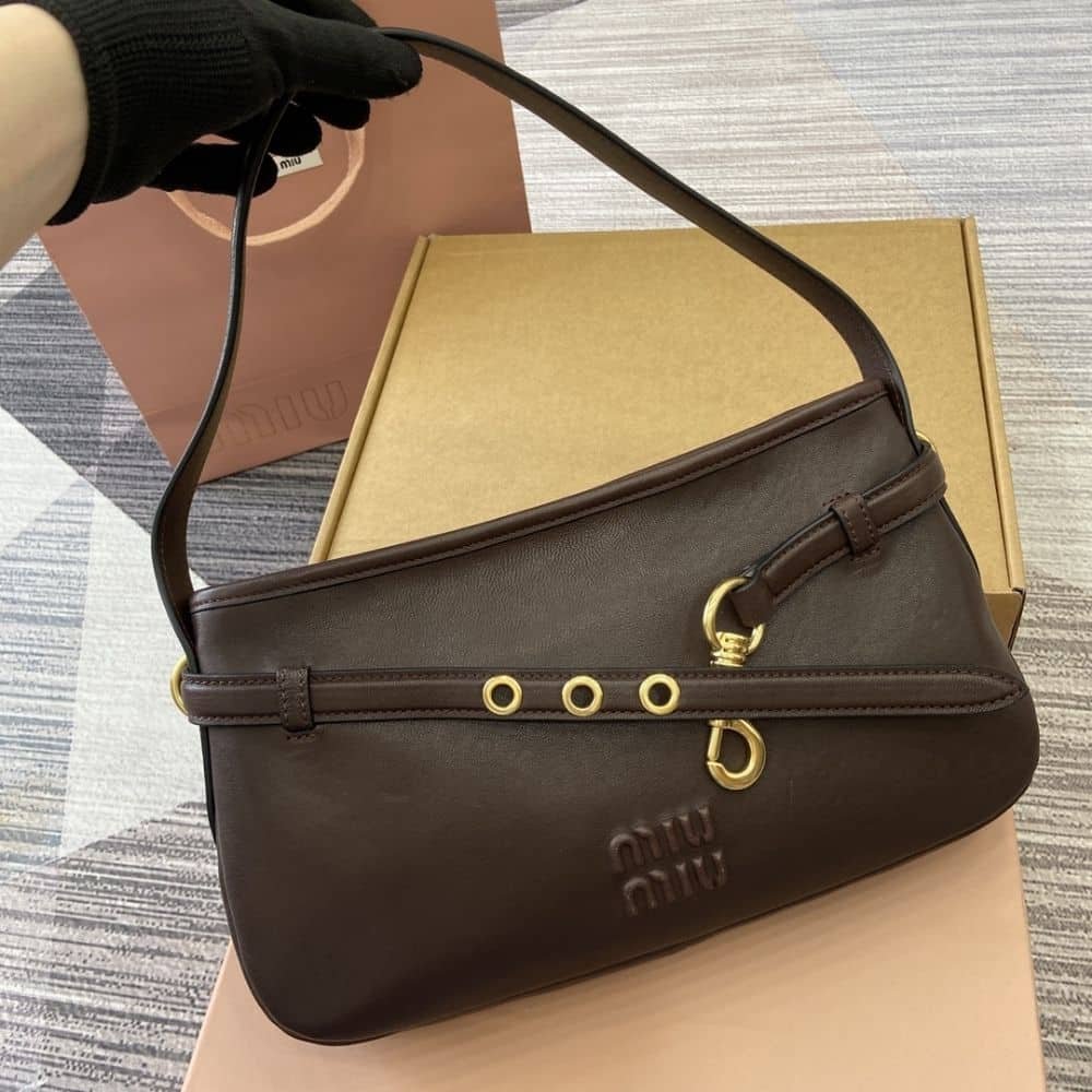 M1um1u Aventure Nappa Leather Bag Briarwood 33Cm 5Bc181 2Bbl F0Nbl V Ooo