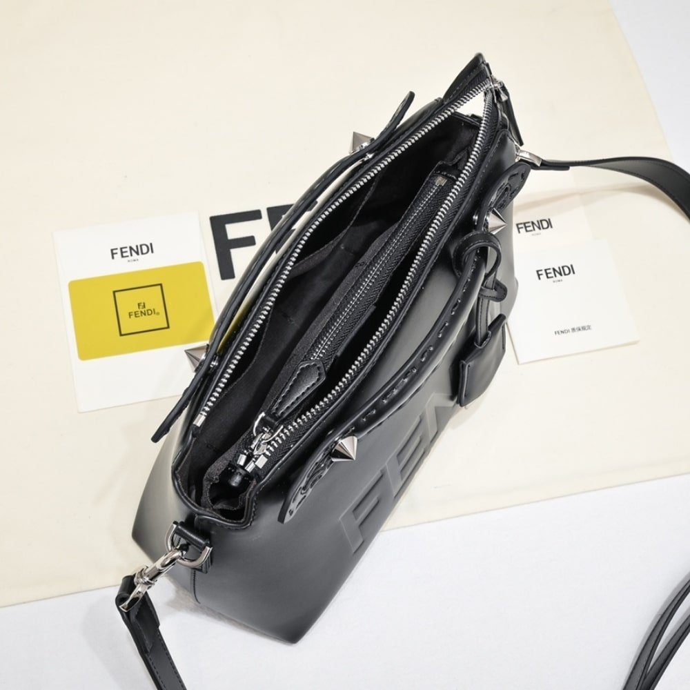 F**di By The Way Medium Tote And Shoulder Bag Black 28Cm