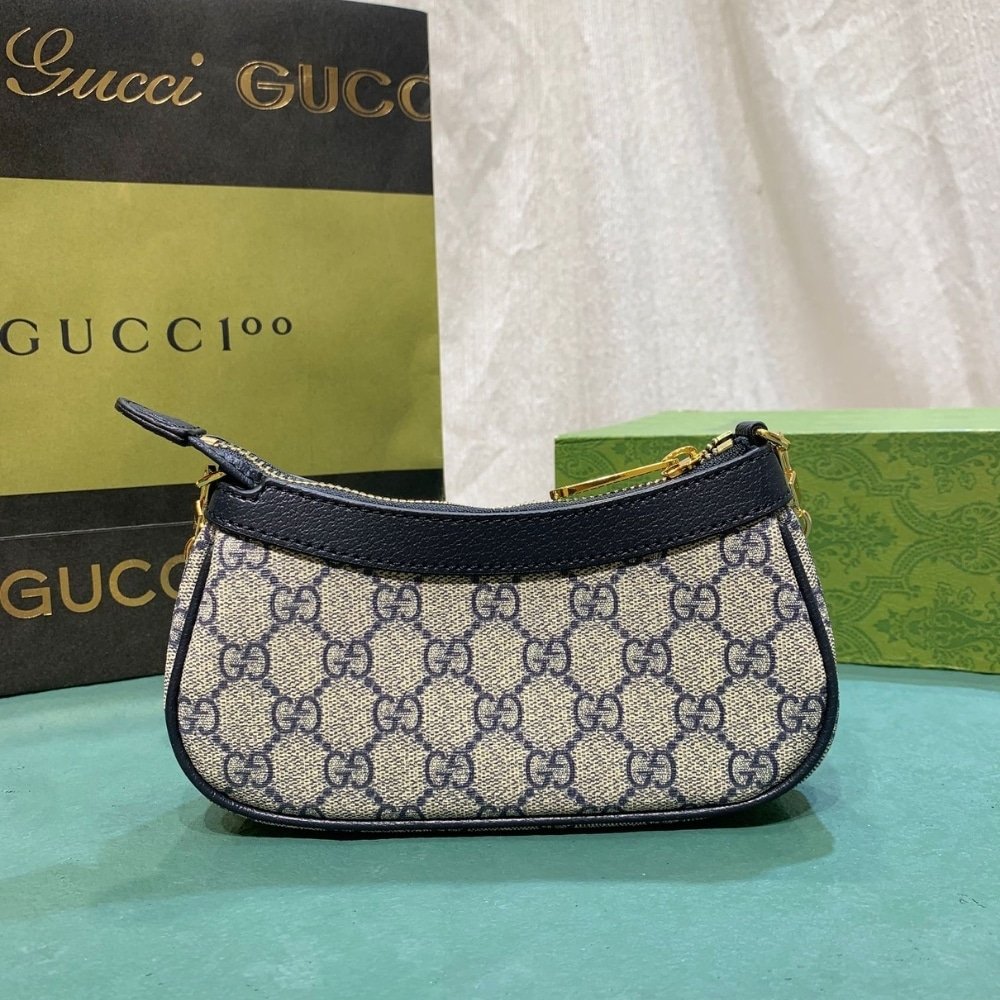 Gvc*1 Ophidia Mini Bag Black And Beige 19Cm