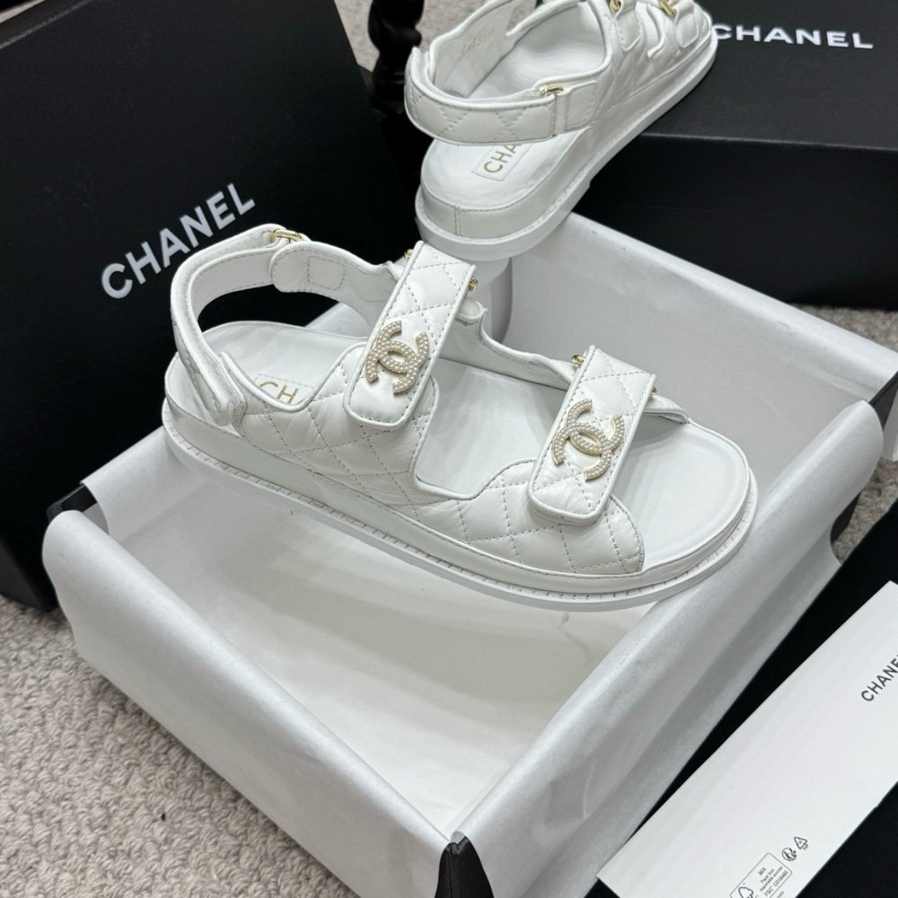Ch**el Sandal Shiny White G35927 B20276 U0451