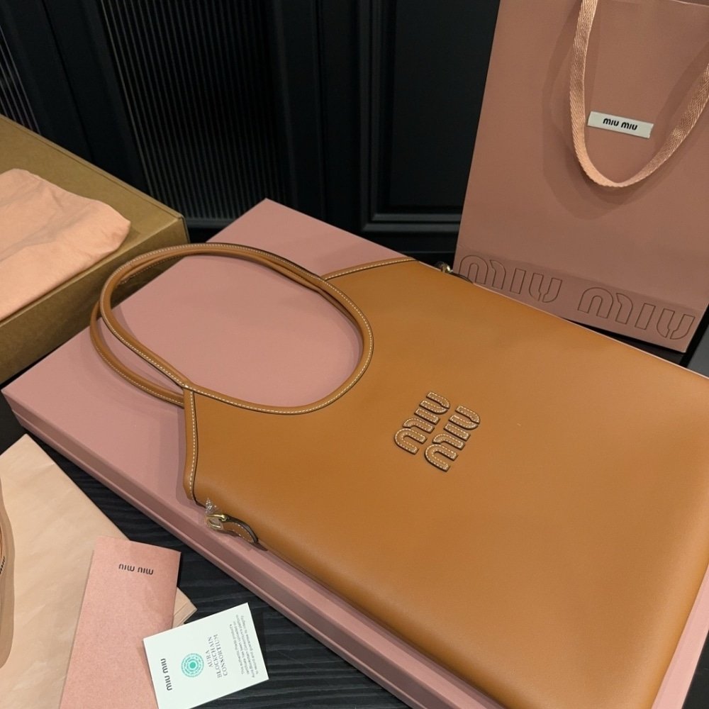 M1um1u Ivy Bag Cognac 35Cm 5Bg231 Acrw F0046 V Mln