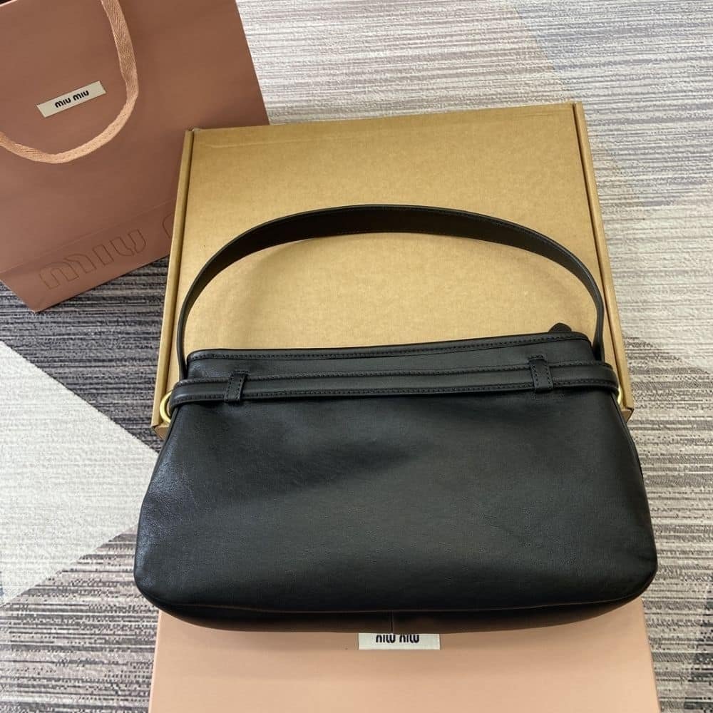 M1um1u Aventure Nappa Leather Bag Black 33Cm 5Bc181 2Bbl F0002 V Ooo