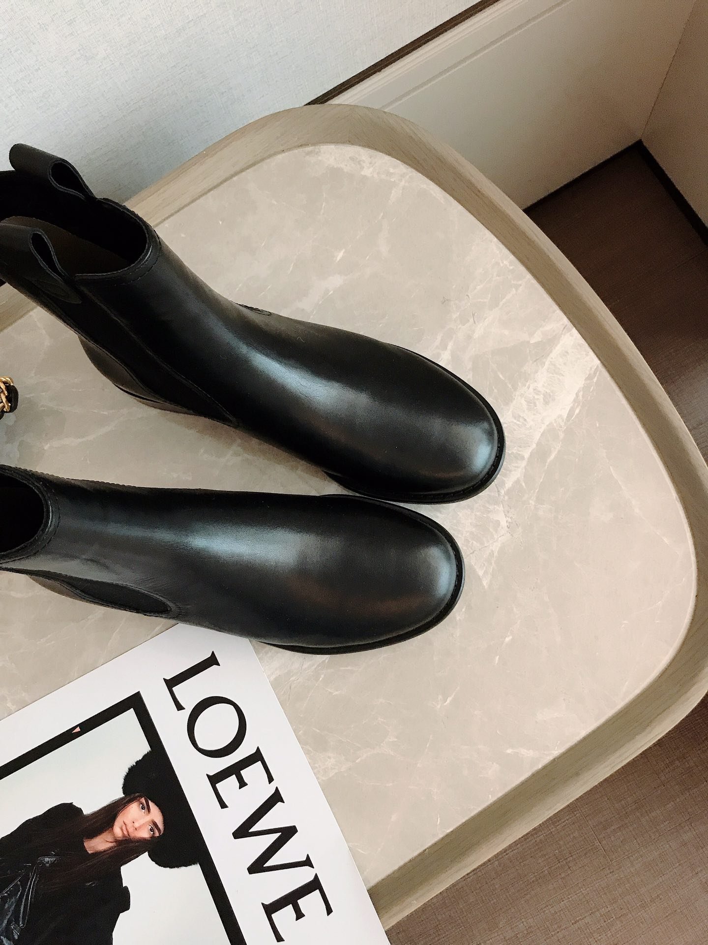 Ch**el Ankle Boots With Elastic Side Panels Black