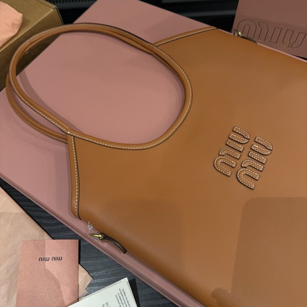 M1um1u Ivy Bag Cognac 35Cm 5Bg231 Acrw F0046 V Mln