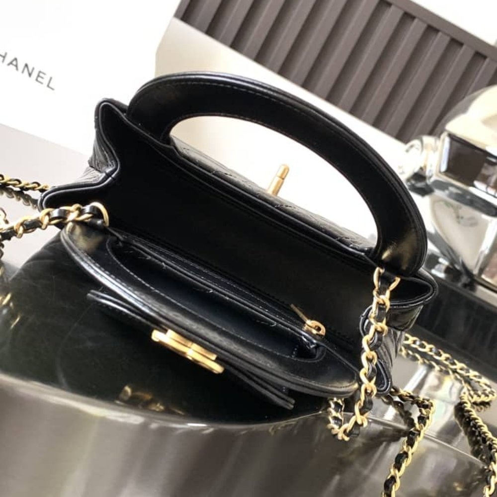 [S*per Vip 1:1] Ch**el Kelly Bag Black 19cm AS4416 B14296 94305