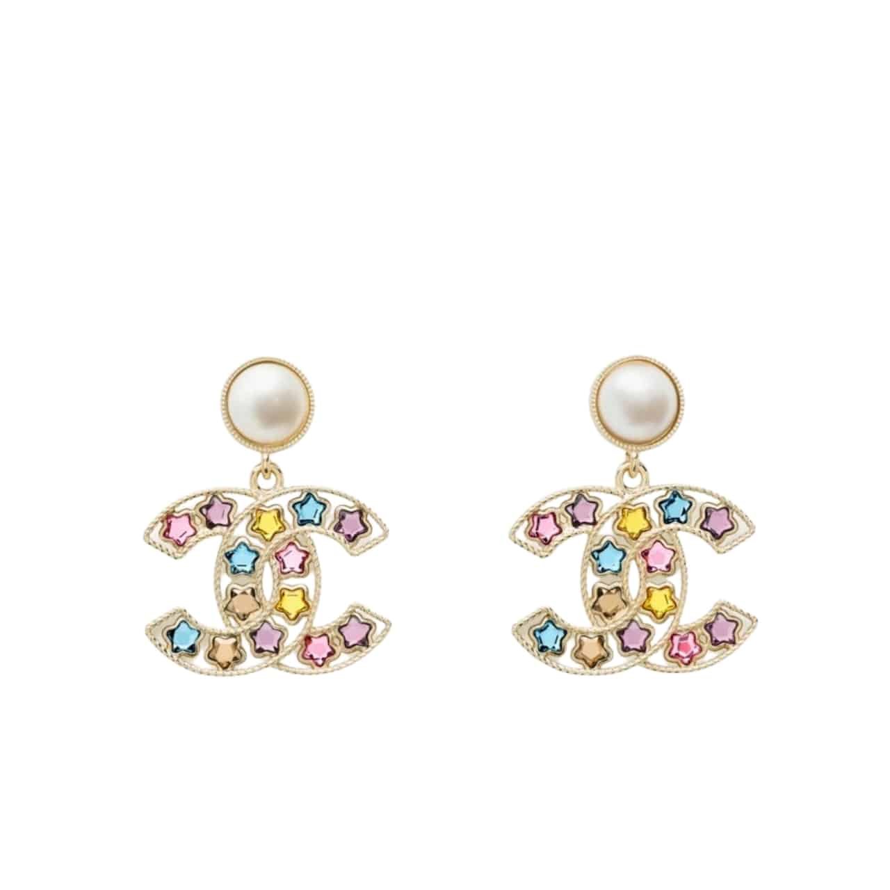 Ch**el Colorful Star Earings Abf197 B19940 Nafqf