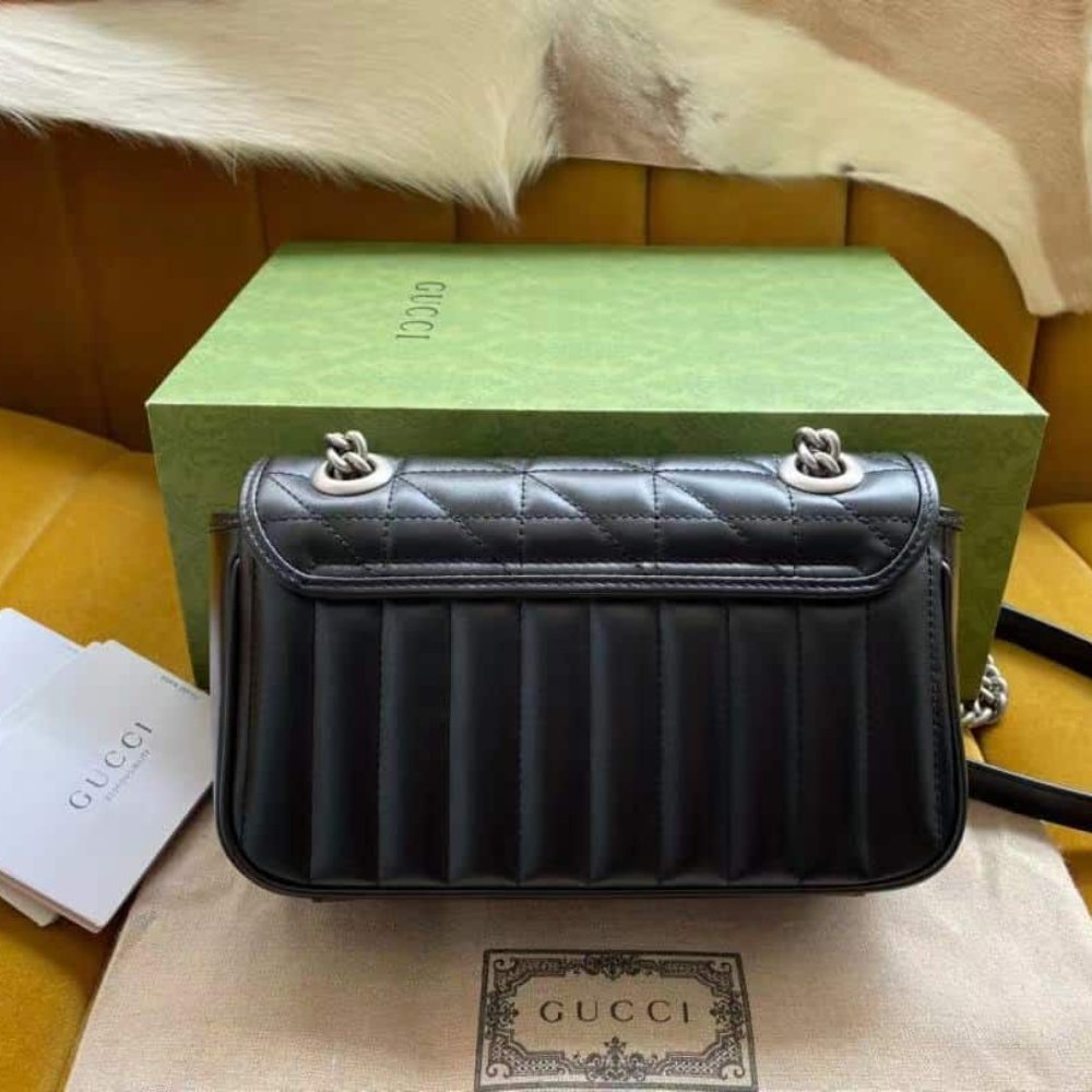 Gvc*1 Gg Marmont Mini Shoulder Bag Black 22Cm 446744 Um8An 1000